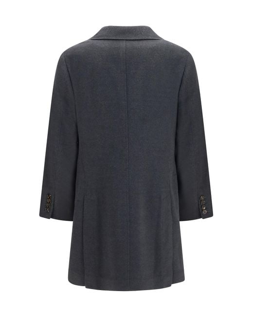Brunello Cucinelli Gray Cashmere Coat for men