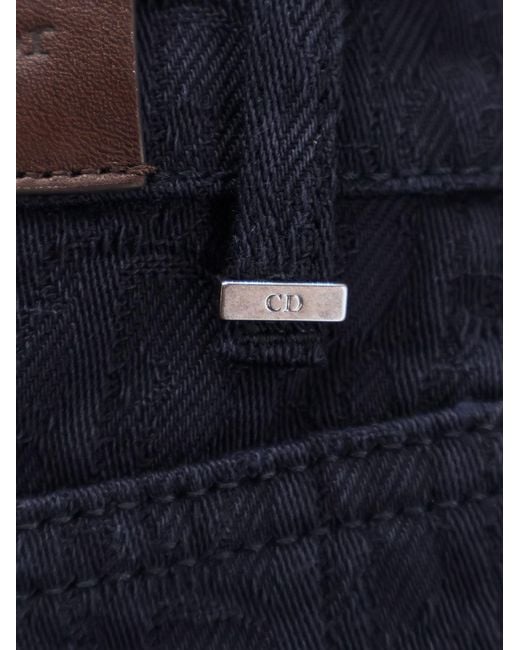 Dior Blue Dior Cotton Jeans With All-Over Dior Oblique Motif for men