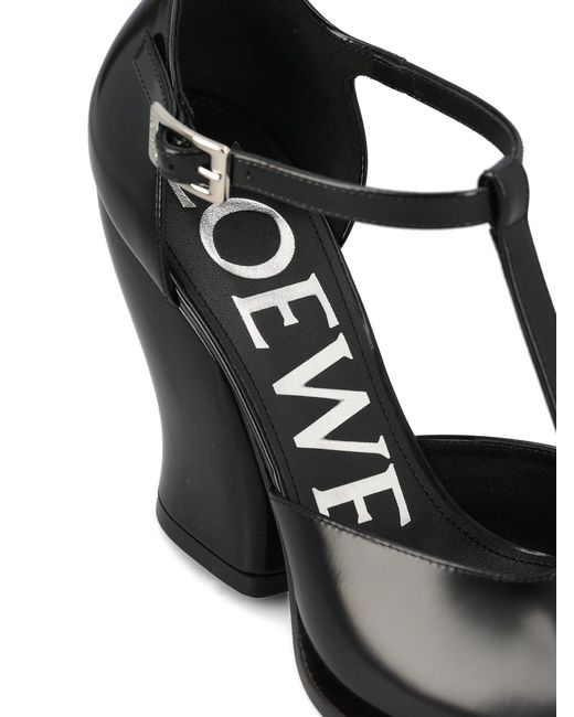 Loewe White Décolleté T-Bar Onda 90Mm Pumps