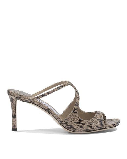 Jimmy Choo Metallic "Anise 75Mm" Heeled Sandals