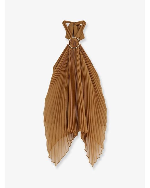 Max Mara Brown Mxevalzer Pleated Top