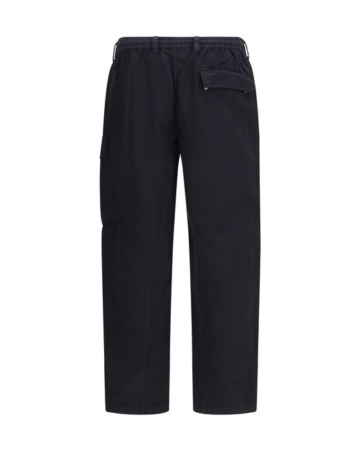 C P Company Blue Cotton Rip-Stop Boxy Lens Cargo Pants for men