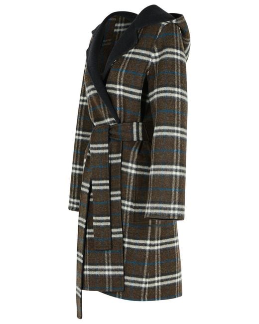 Burberry Black 'Hampshire' Reversible Wool Coat