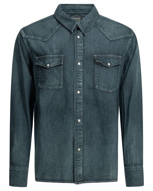 Visvim Blue Social Sculpture Cotton Casual Shirt