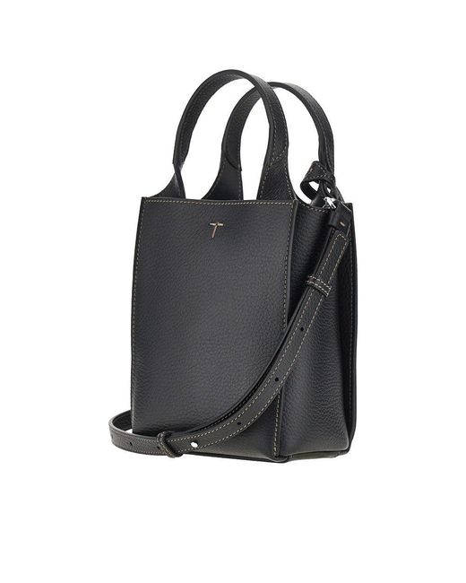 Tod's Black Grained Leather Micro Tote Bag