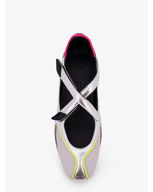 The Attico White Floor 01 Nylon Ballerinas