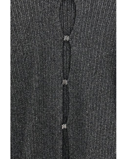 Amiri Gray Lurex Cardigan
