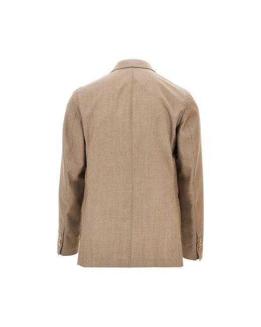 Santaniello Natural Light Wool Double-Breasted Tailored Suit for men