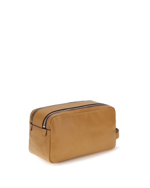 Brunello Cucinelli Natural Leather Beauty Case for men
