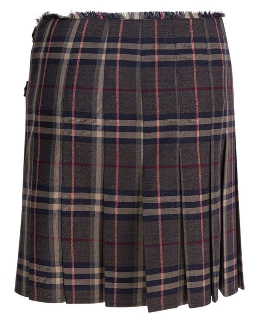 Burberry Black "Check" Wool Mini Kilt