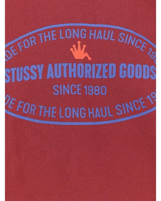 Stussy Red Authorized Crew Cotton Blend Sweatshirt for men