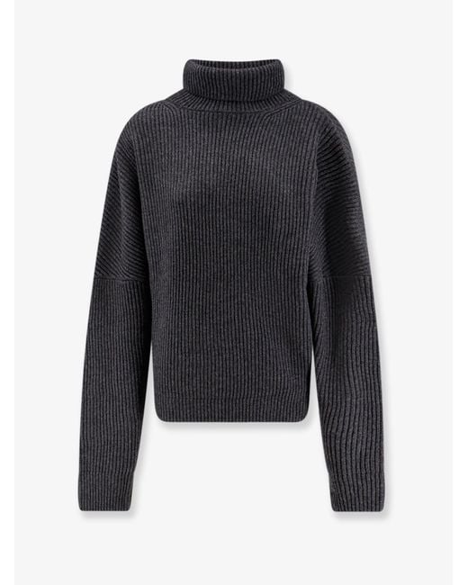 R2W Black Wool And Cashmere Turtleneck