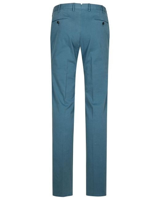 PT01 Blue Light Cotton Blend Trousers for men
