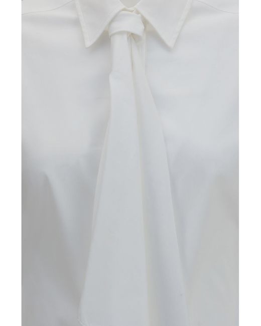 Brunello Cucinelli Gray Cotton Blend Shirt With Tie