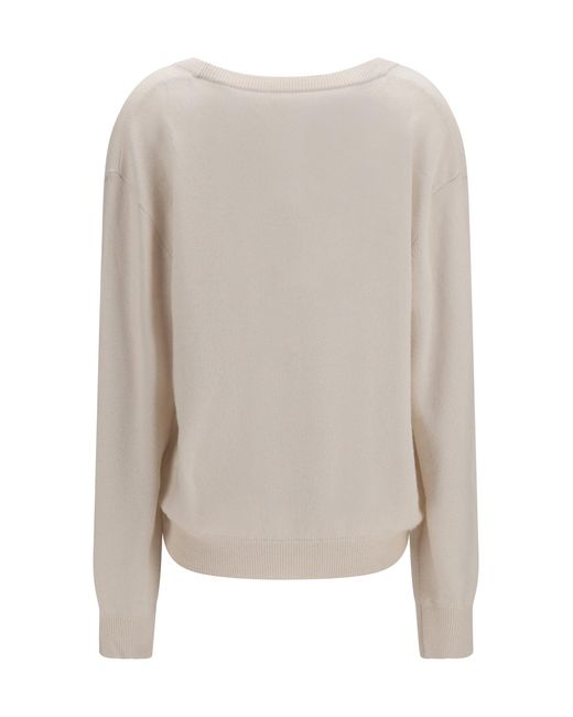 Extreme Cashmere White N°492 Ben Cashmere Sweater Bone
