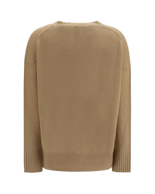Allude Natural Cashmere Crewneck Sweater