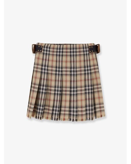 Burberry White Skye Cotton Kilt