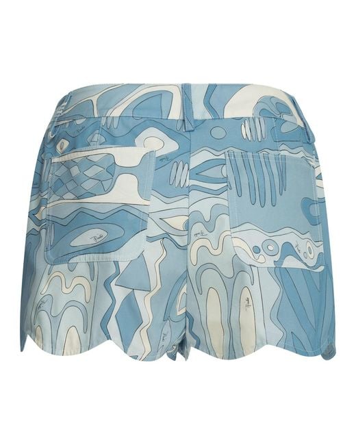 Emilio Pucci Blue "Angoli" Five-Pocket Shorts
