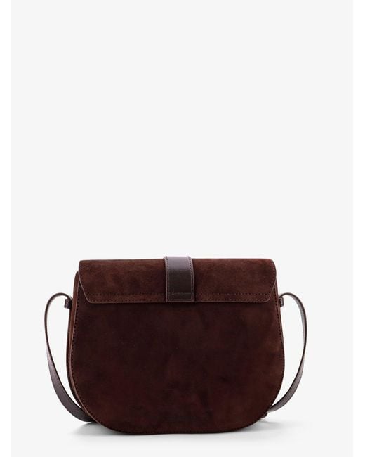 Staud Purple Bella Saddle Suede Crossbody Bag