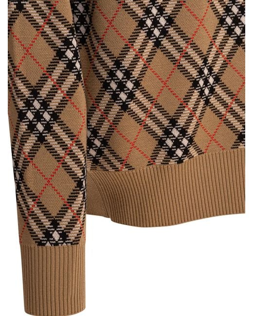 Burberry Brown Wool Blend Crew Neck Sweater for men