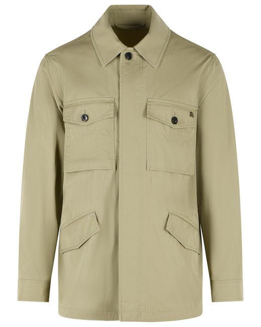 Burberry Green 'Bradmore Pin' 'Sparrow' Cotton Jacket for men
