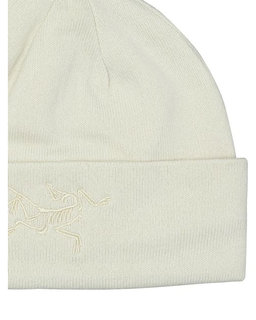Arc'teryx White "Emb Bird Tongue" Beanie for men