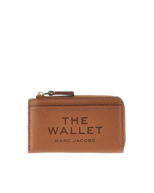 Marc Jacobs Brown Grained Leather Zip Wallet