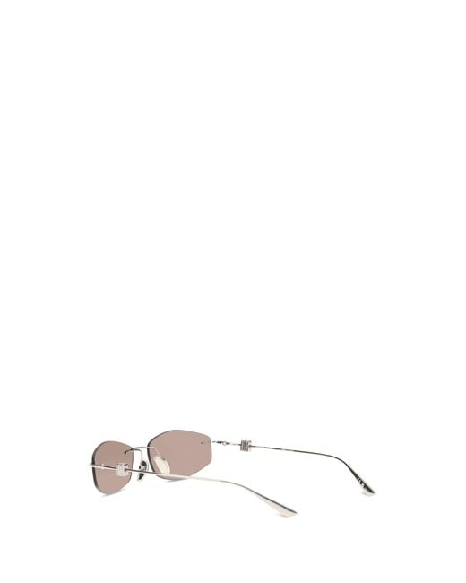 Balenciaga White Geometric Oval Sunglasses for men