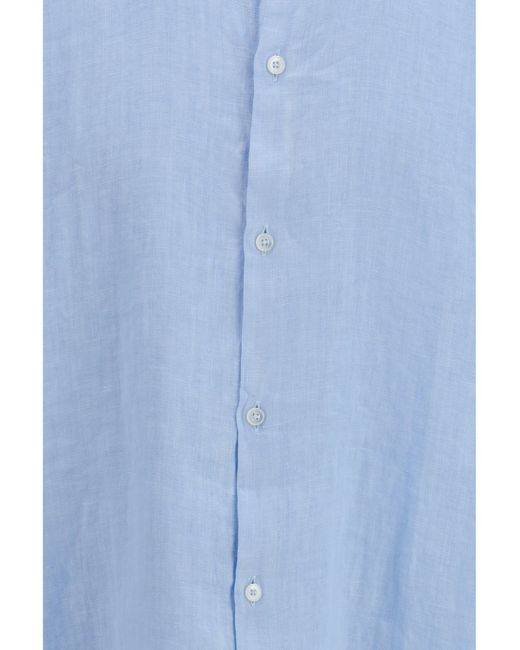 Brooksfield Blue Linen Shirt 753 for men