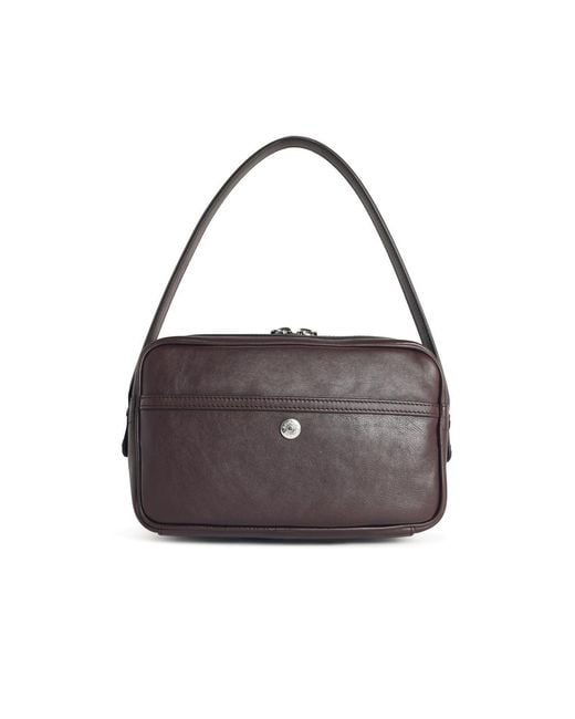 Acne Multicolor 'Camero' Chocolate Leather Bag