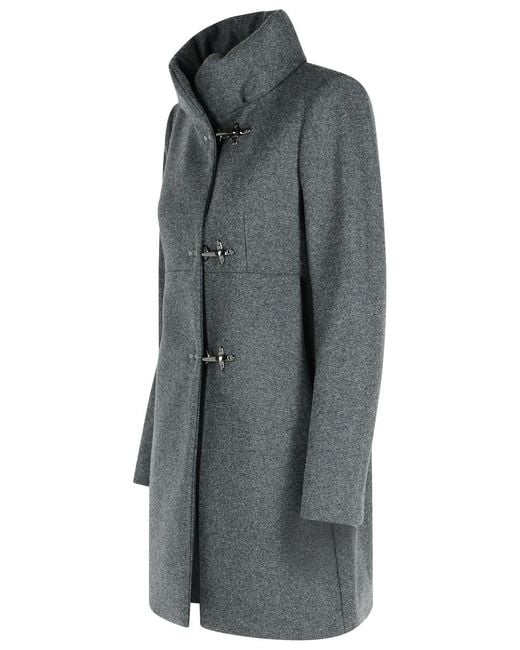 Fay Gray Graphite Wool Blend Coat