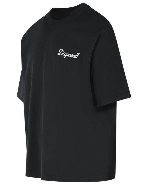 DSquared² Black Cotton T-Shirt for men