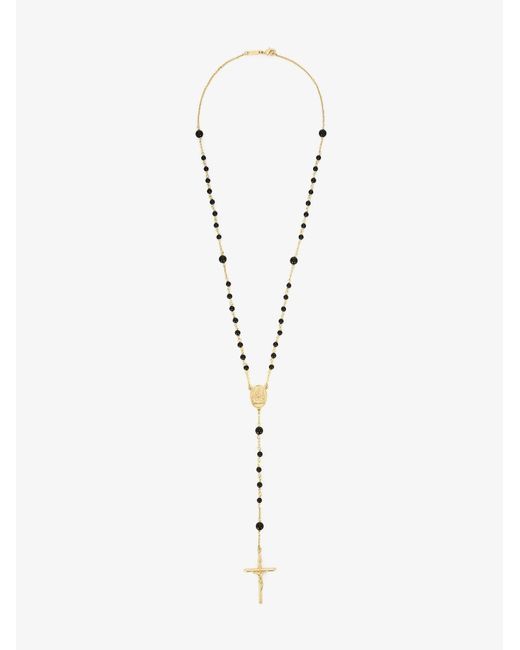Men's White Dolce & Gabbana Brass Rosary With Natural Stones