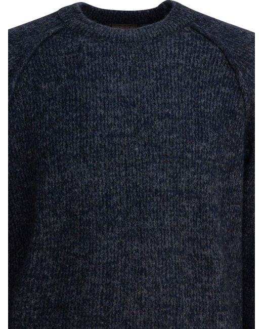 Rakku Blue Wool Crew Neck Sweater for men