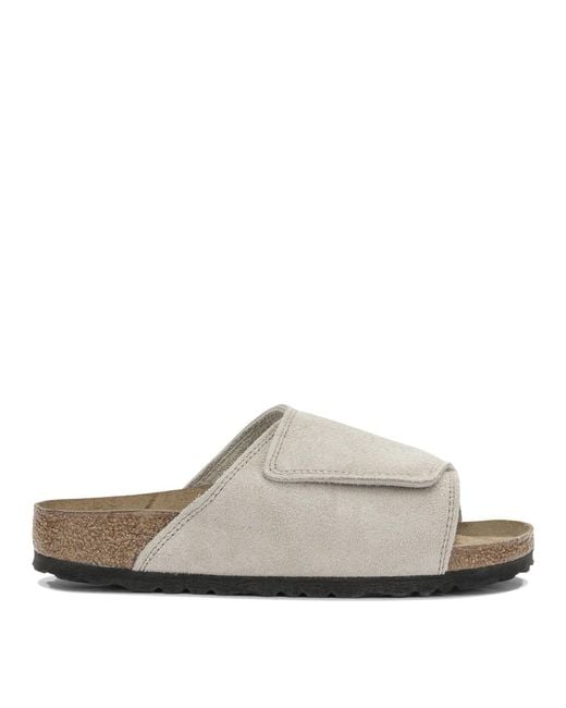 Birkenstock White Solana Low Suede Leather Sandals