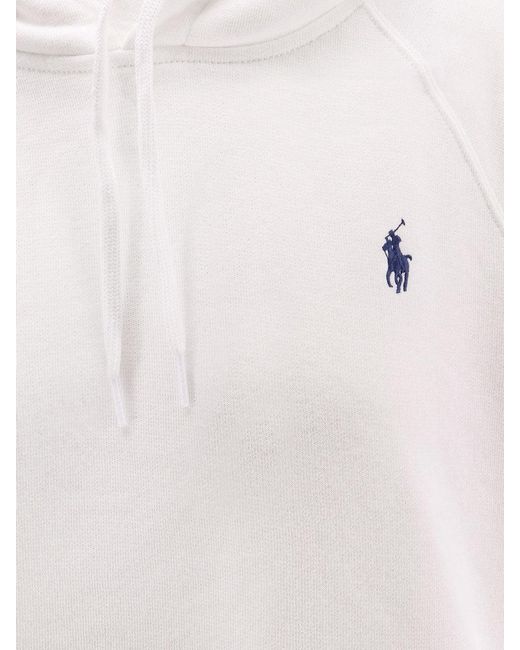 Polo Ralph Lauren White Hooded Cotton Sweatshirt