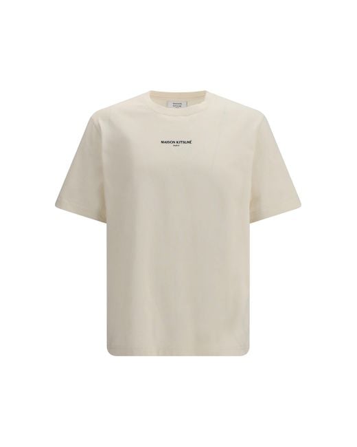Maison Kitsuné White Cotton T-Shirt Noble for men