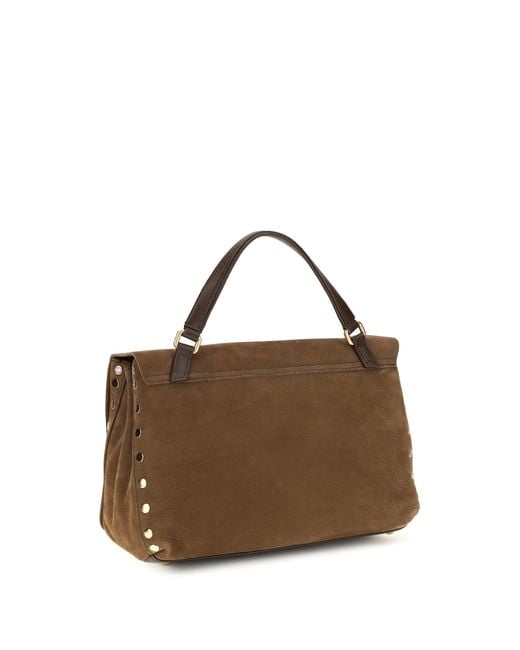 Zanellato Brown Postina Jones Suede Top Handle Bag