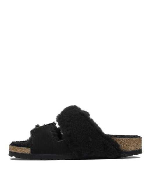 Birkenstock Multicolor "Arizona" Split Shearl Teddy Suede Leather Slippers