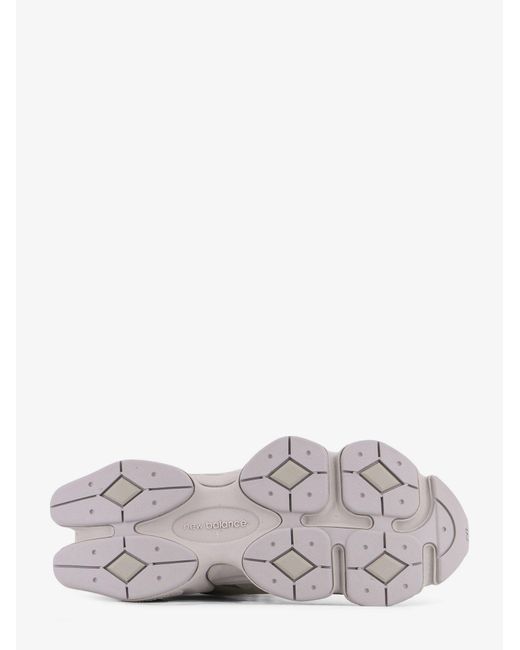 New Balance White Nylon 9060 Sneakers With Rubber Inserts for men