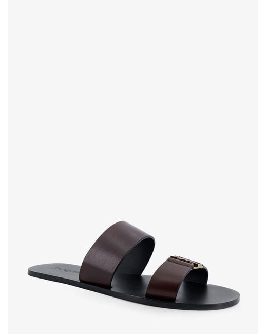Saint Laurent White Babylone Leather Sandals for men