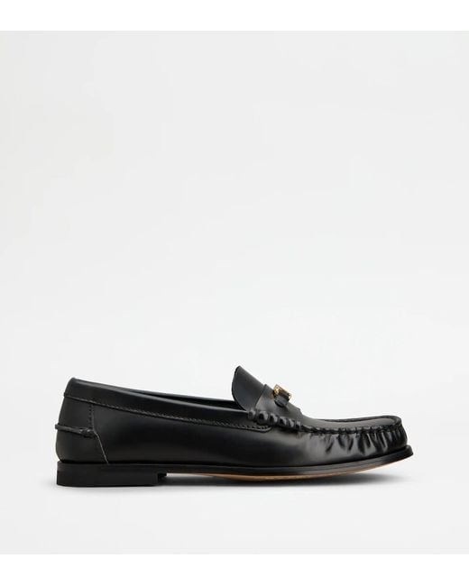 Tod's Black Leather Loafers