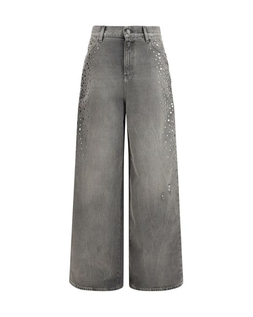Golden Goose Deluxe Brand Gray Melody Stud Degraded Jeans