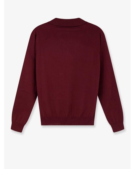 Miu Miu Red Virgin Wool Cardigan