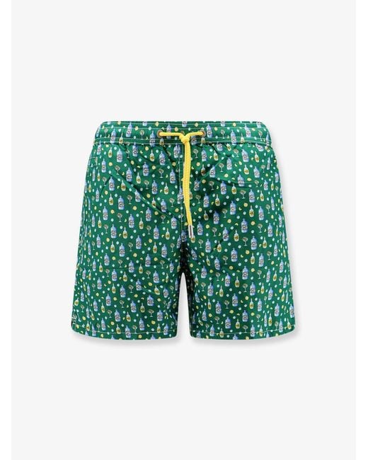 Mc2 Saint Barth Green Swim Trunks Tonic Water Print for men
