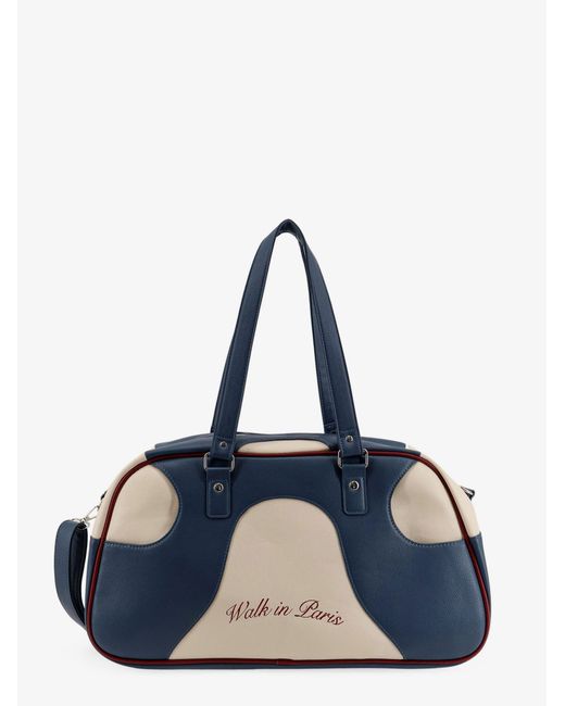 Walk In Paris Blue Leather Crossbody Bag