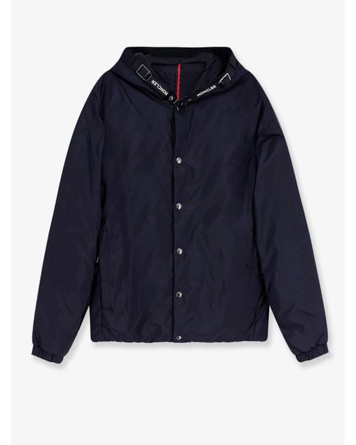 Moncler Blue Trestraou Down Jacket With Grosgrain Profiles for men