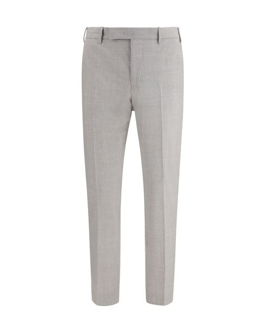 PT Torino Gray Tailored Trousers for men