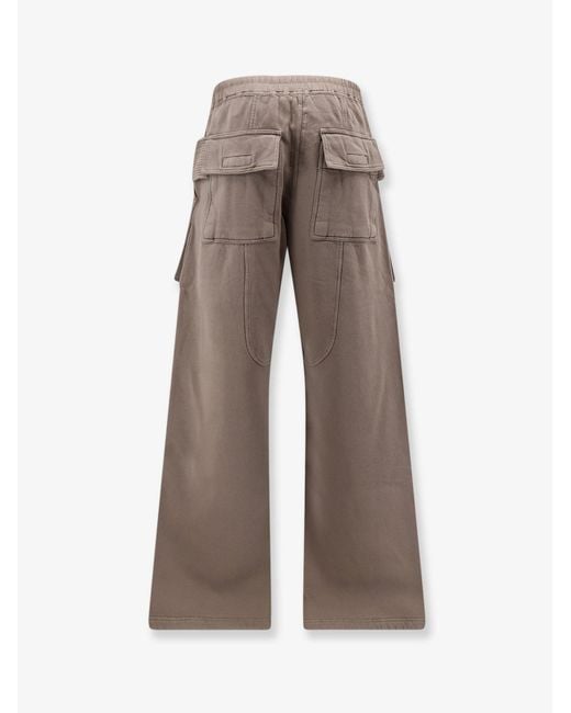 Rick Owens Gray Cotton Cargo Trousers for men