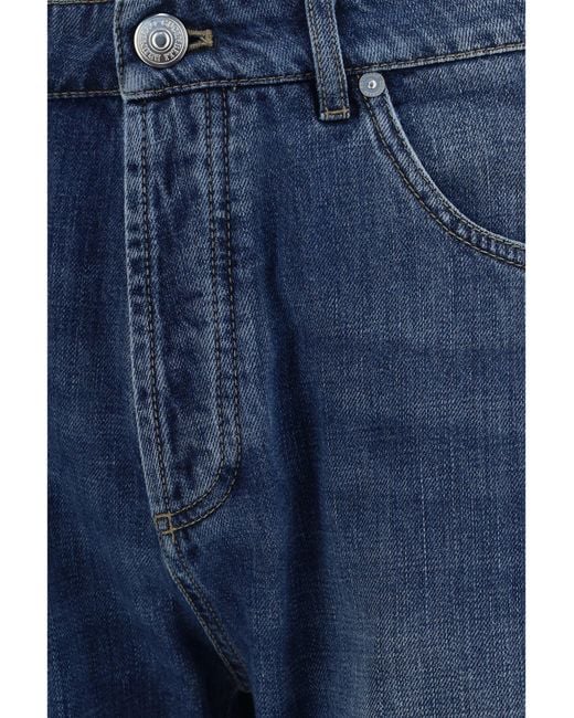 Brunello Cucinelli Blue Straight Five-Pocket Jeans for men